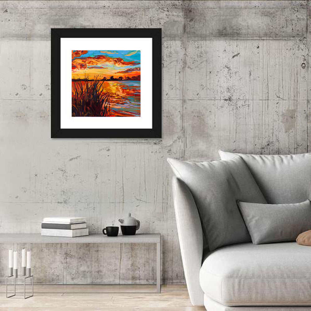 Sunset Over Lake Wall Art