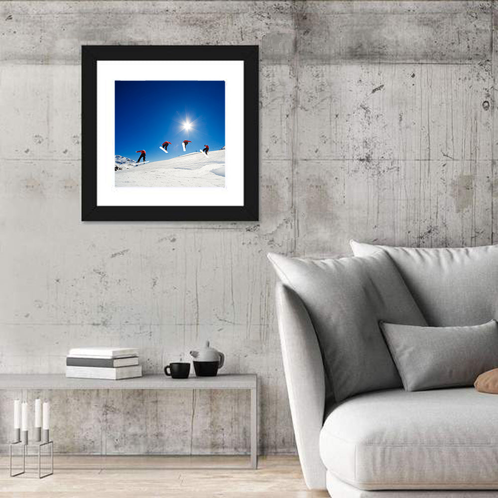 Snowboarder Going Over Jump Wall Art