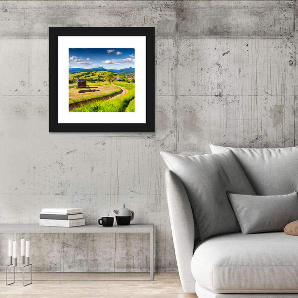 Summer Mountains Village Wall Art