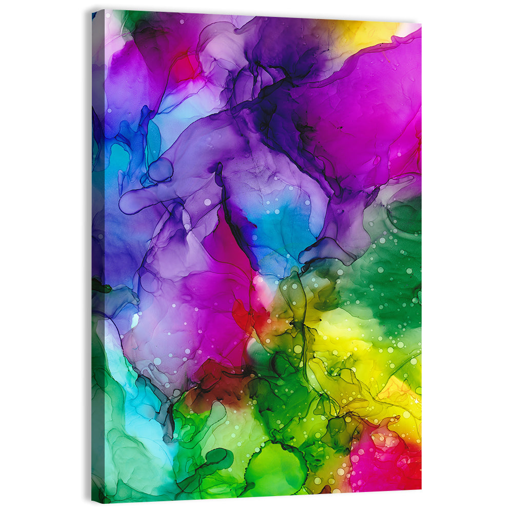 Vibrant Alcohol Ink Swirl Wall Art, canvas print, portrait