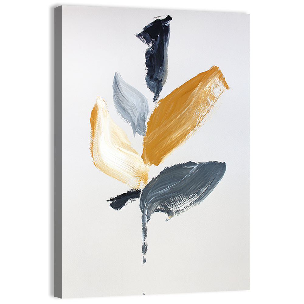 Golden Botanical Sprig Wall Art, canvas print, portrait