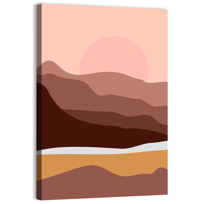 Layered Desert Mountains at Dusk Wall Art as a canvas print