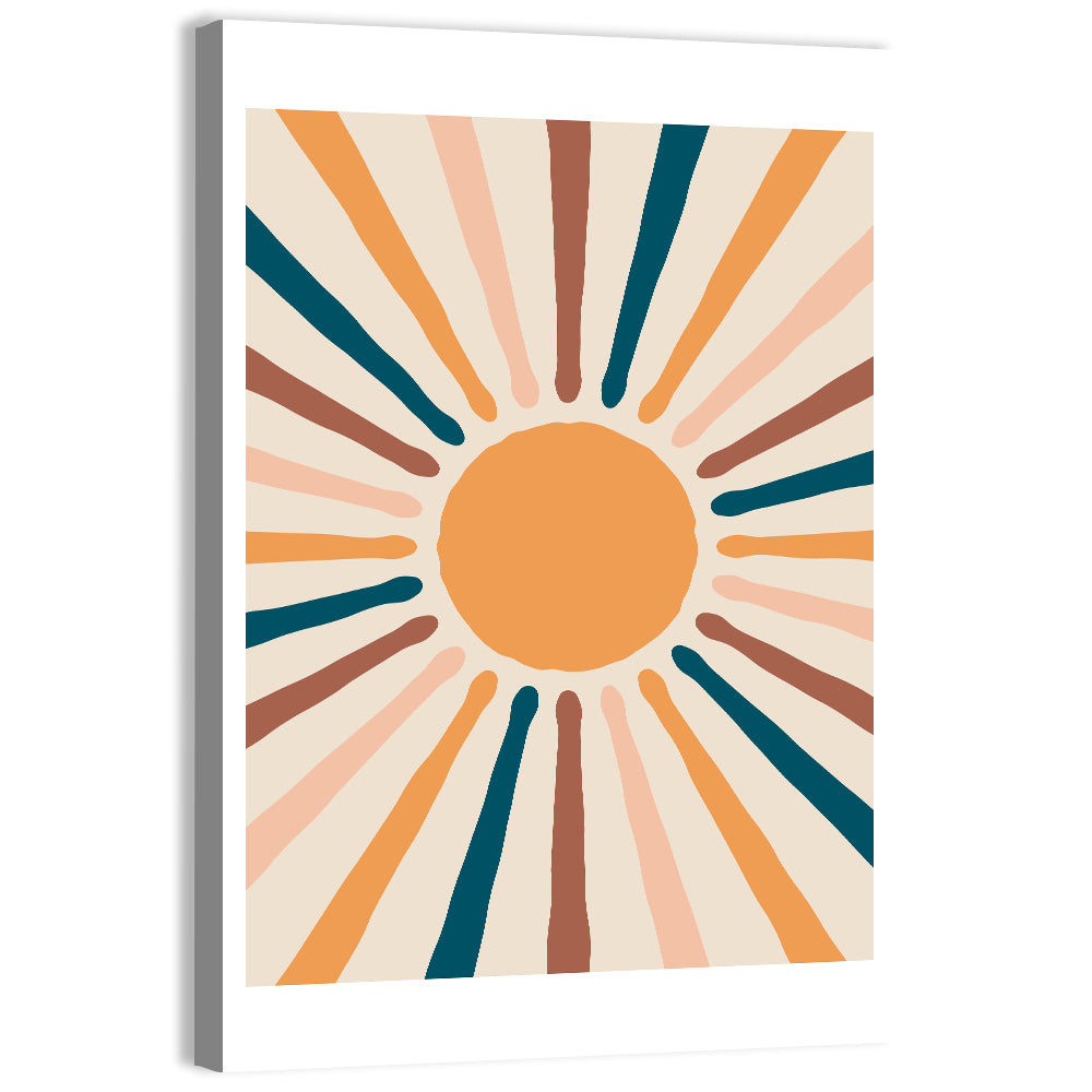 Boho Sunburst Abstract Wall Art, canvas print, portrait