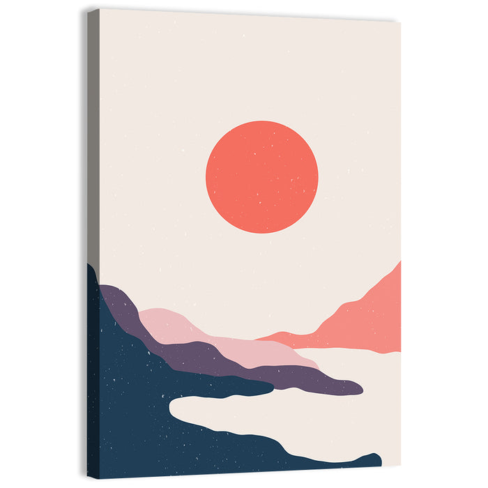 Boho Sunrise Over Mountains Wall Art as a canvas print