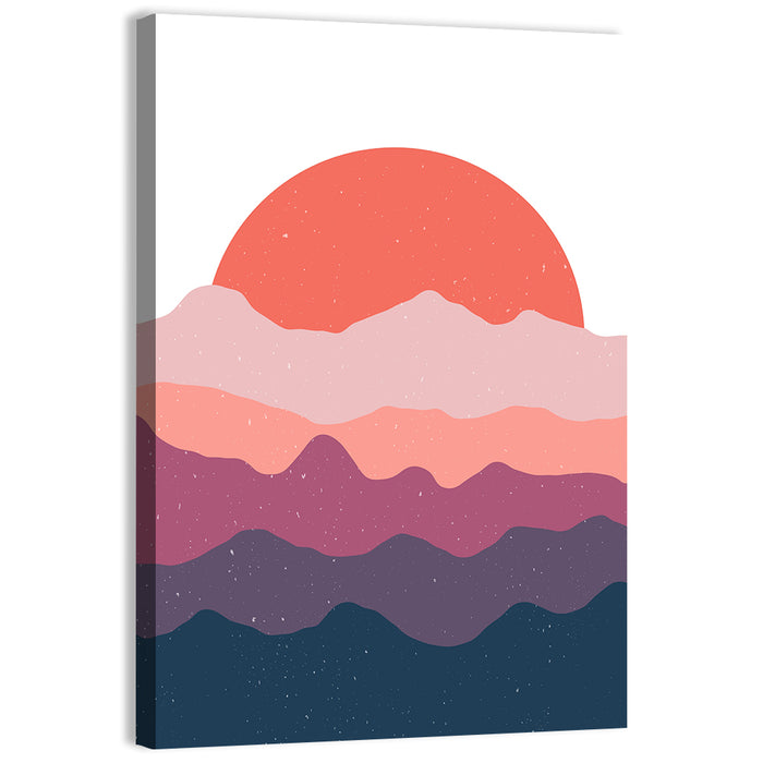 Minimalist Mountain Sunset Wall Art as a canvas print