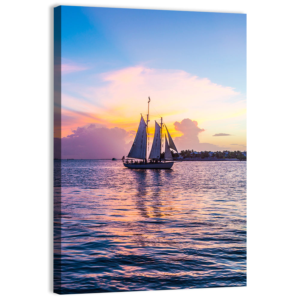 Sailing Boat At Key West Wall Art