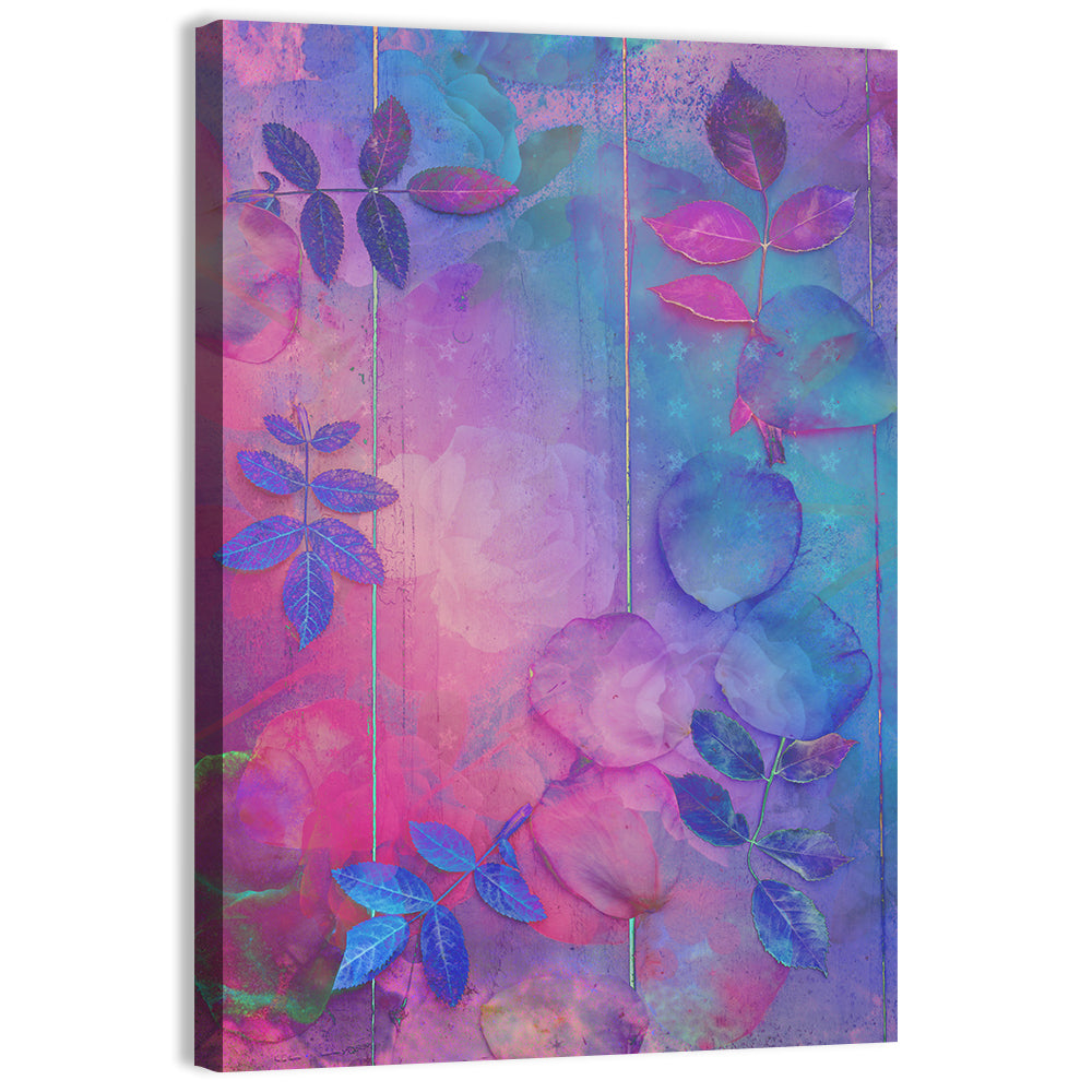 Dreamy Pink Rose Botanical Study Wall Art, canvas print, portrait
