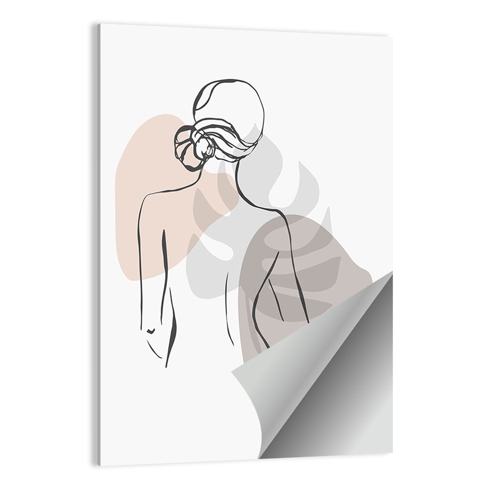 Woman Trendy Line Silhouette Wall Art