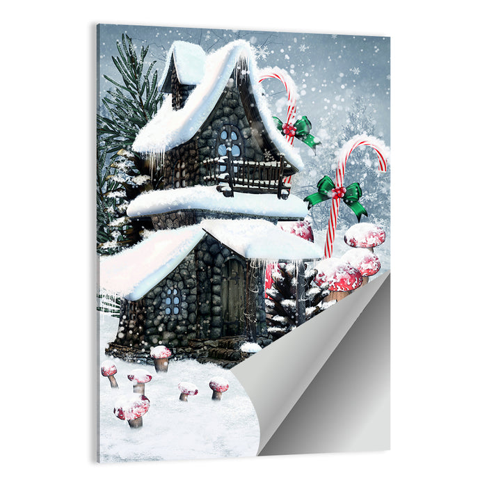 Snowbound Fairy Cottage Wall Art as a poster print