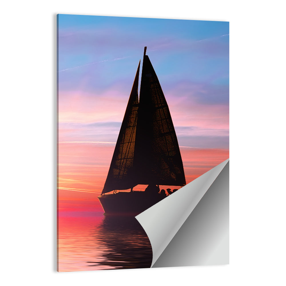 Sailing At Sunset On The Ocean Wall Art