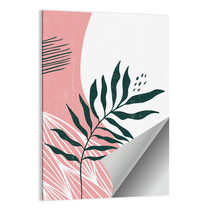 Pink Fern Boho Minimalist Wall Art as a poster print
