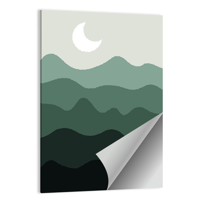 Moonlit Green Mountains Wall Art as a poster print