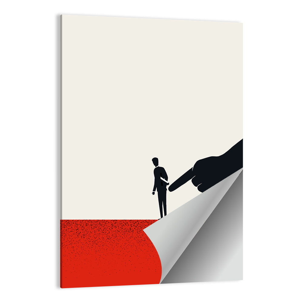 Giant Hand Pointing at Man Wall Art