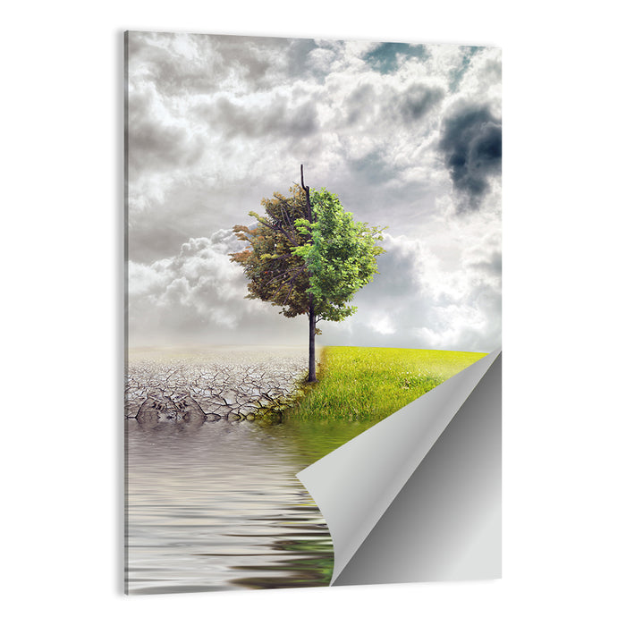 Tree Between Life and Decay Wall Art as a poster print