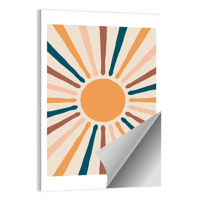 Boho Sunburst Abstract Wall Art as a poster print