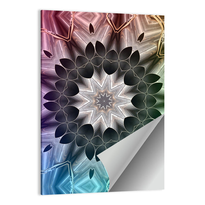 Kaleidoscope Leaf Mandala Wall Art as a poster print