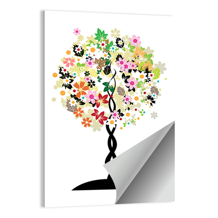 Braided Trunk Floral Tree Illustration Wall Art as a poster print
