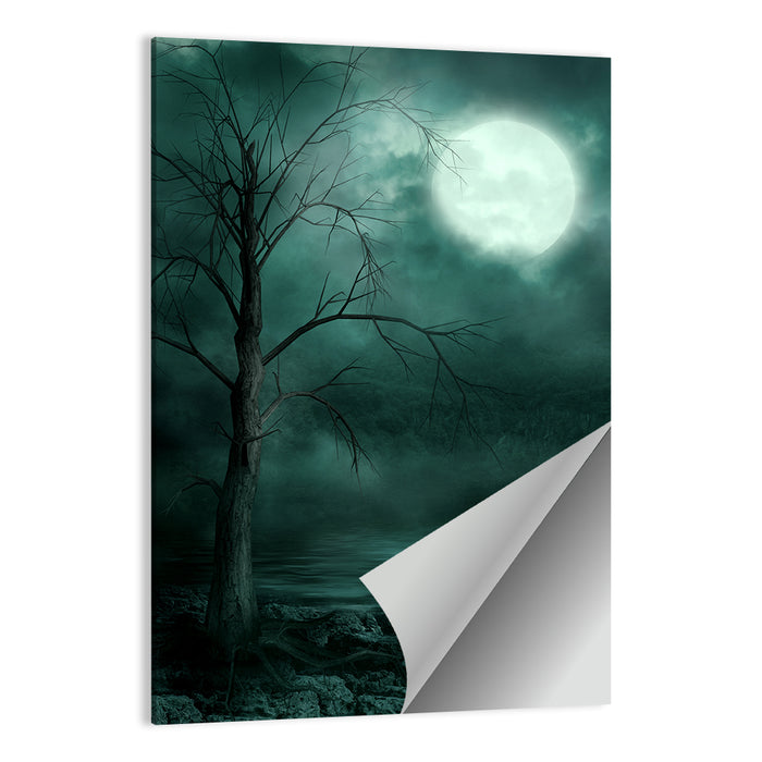 Gothic Moonlit Shore Wall Art as a poster print