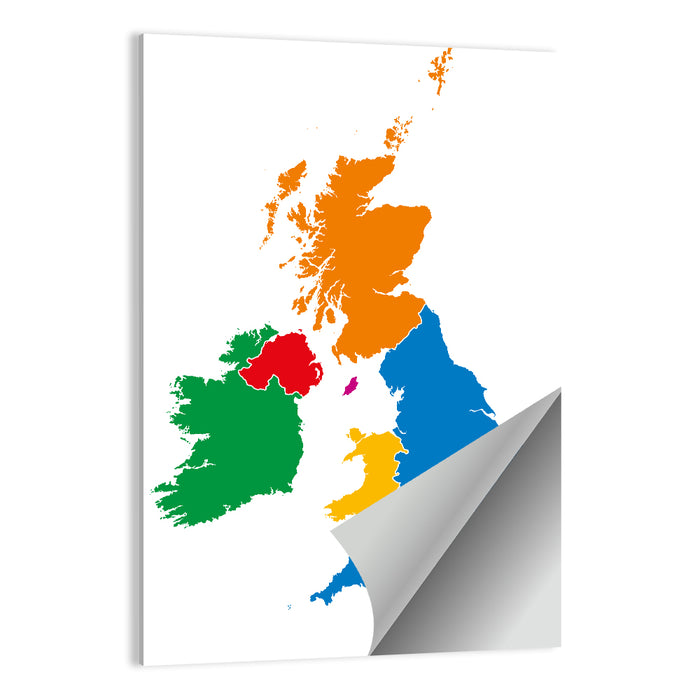 British Isles Multicolor Map Wall Art as a poster print