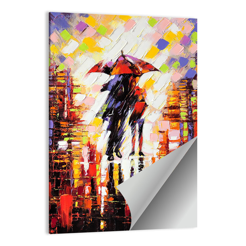 Couple Under Umbrella Wall Art