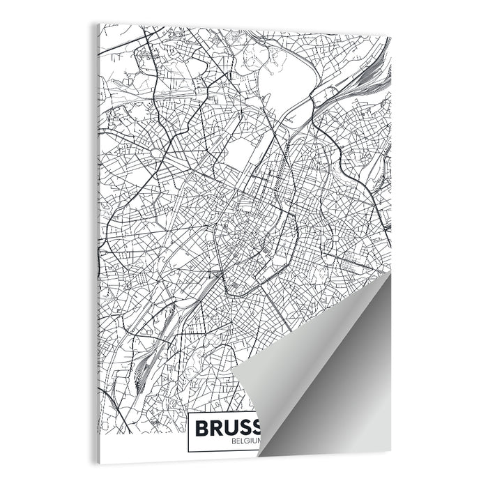 Brussels City Map Wall Art as a poster print