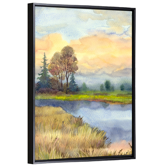 Stillness of the Lake Wall Art as a framed canvas