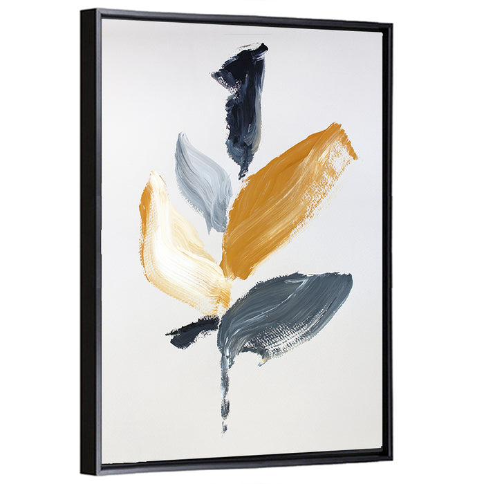 Golden Botanical Sprig Wall Art as a framed canvas