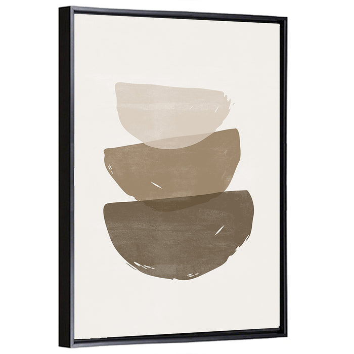 Sun and Moon Stacked Shapes Wall Art as a framed canvas