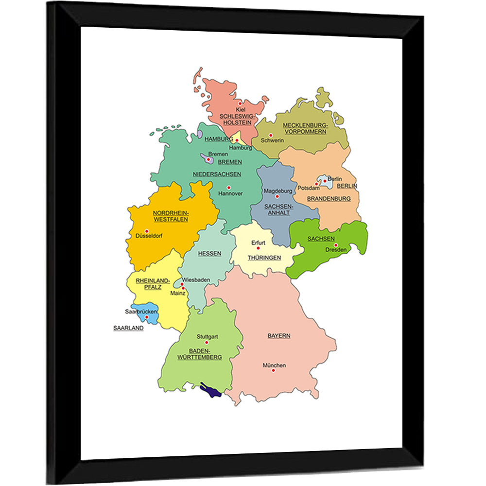 Map Of Germany Wall Art