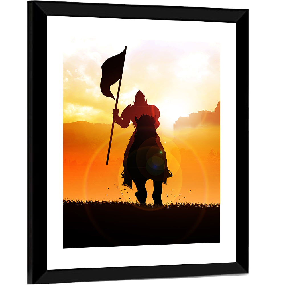 Medieval Knight On Horse Wall Art