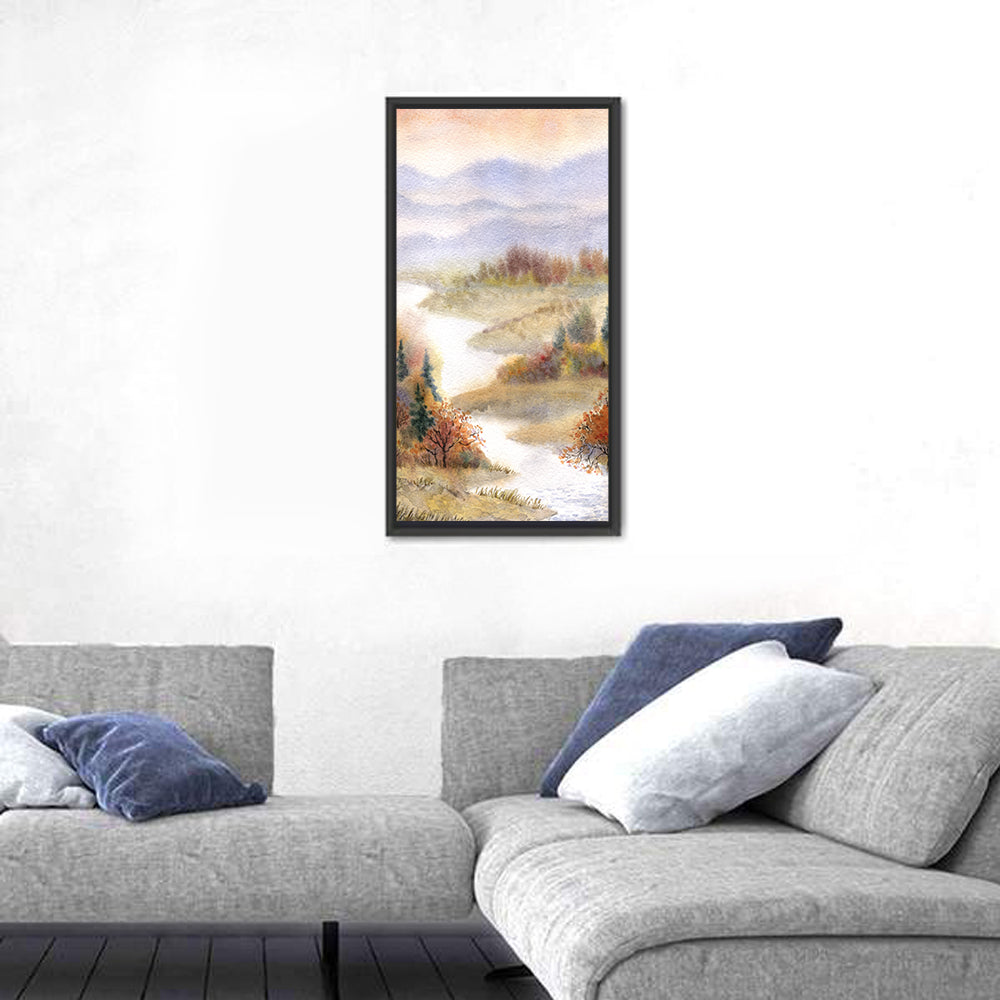 River In Autumn Forest Wall Art