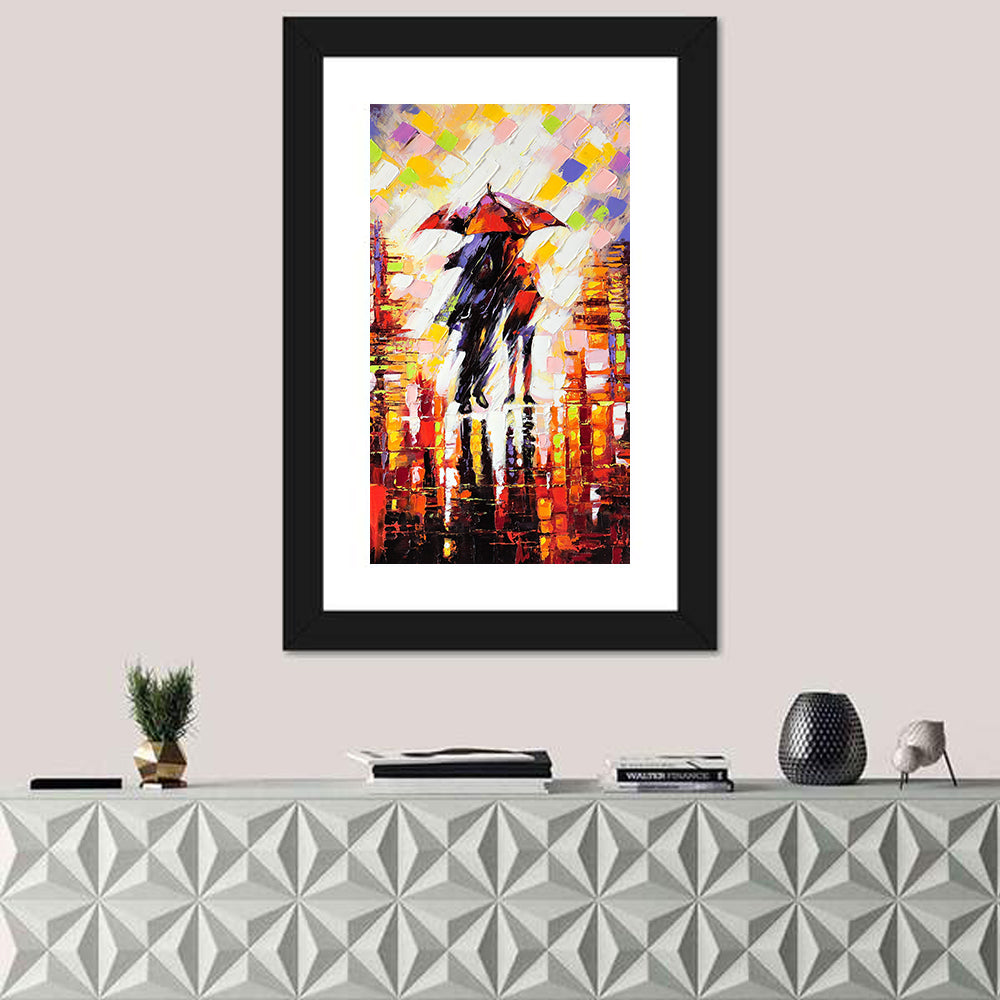 Couple Under Umbrella Wall Art