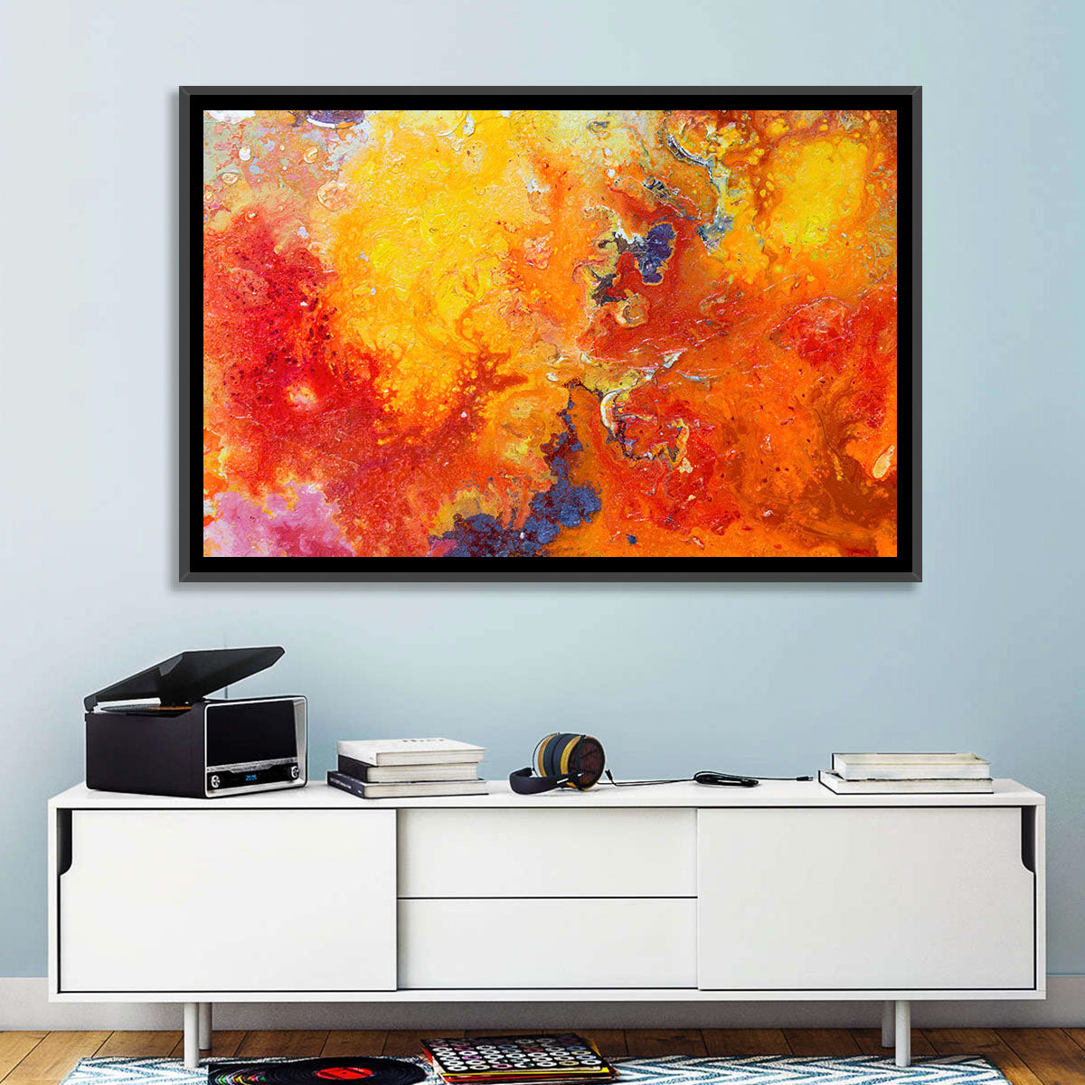 Abstract Red Painted Texture Wall Art