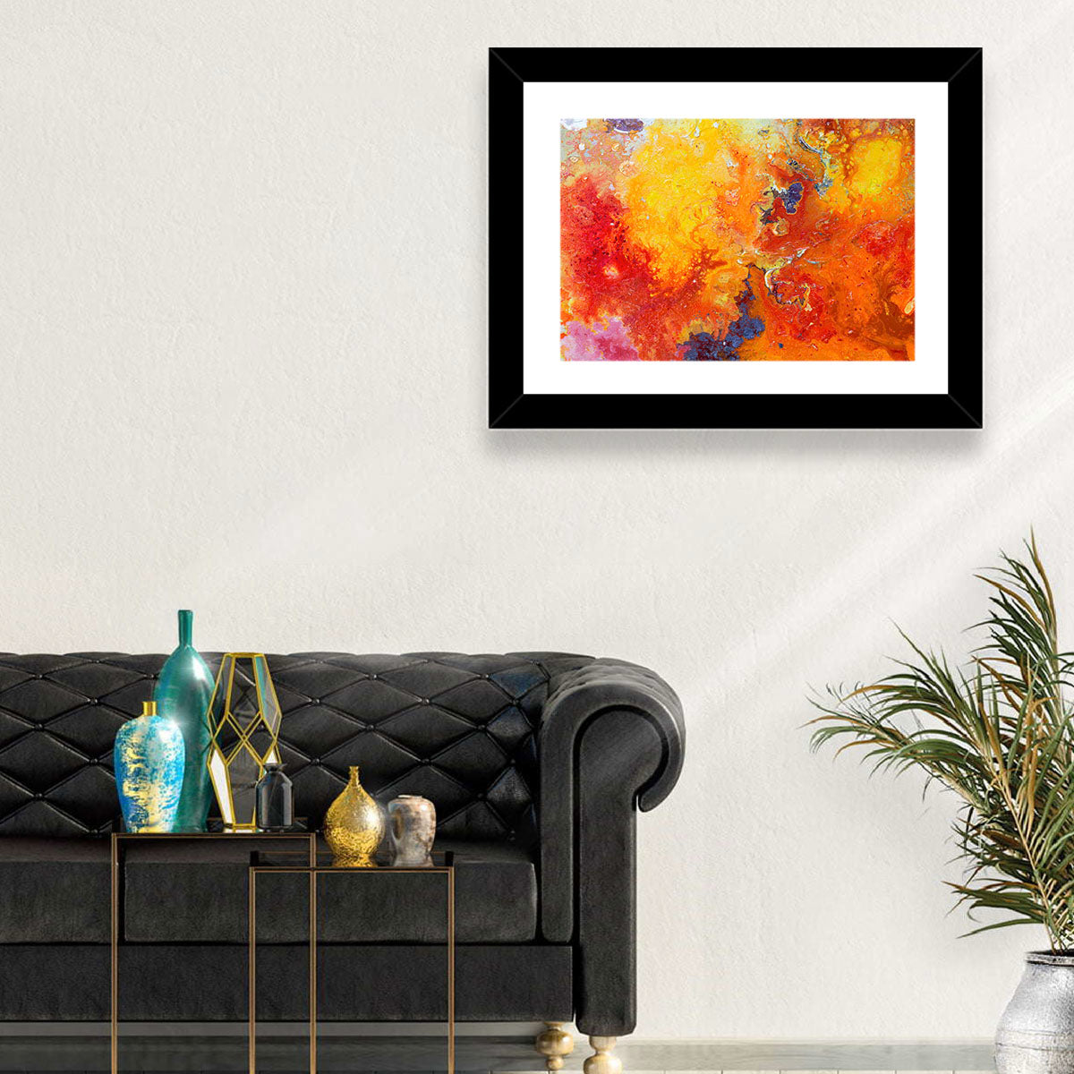 Abstract Red Painted Texture Wall Art