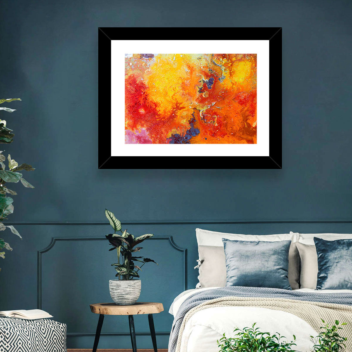 Abstract Red Painted Texture Wall Art