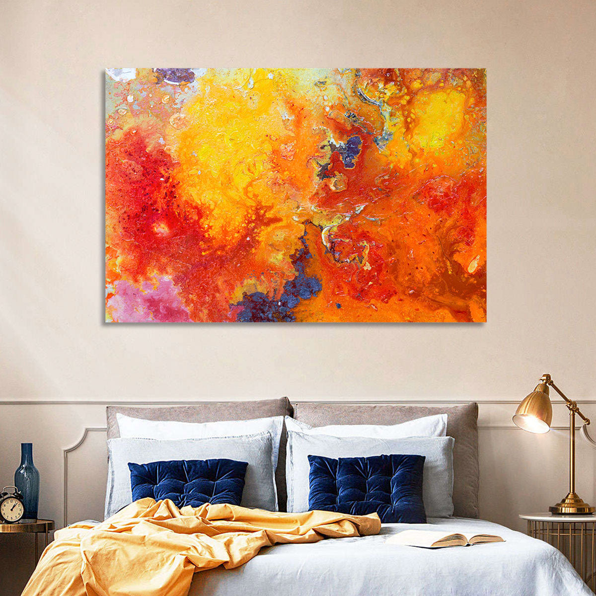 Abstract Red Painted Texture Wall Art
