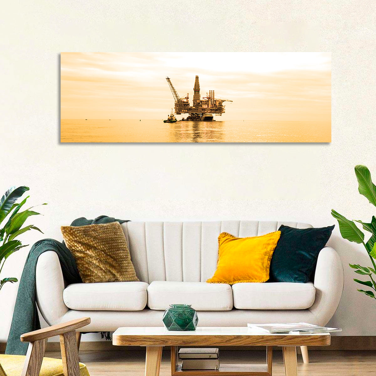 Oil Rig Sunset Wall Art