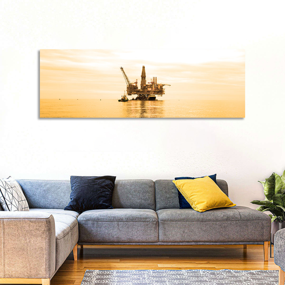 Oil Rig Sunset Wall Art
