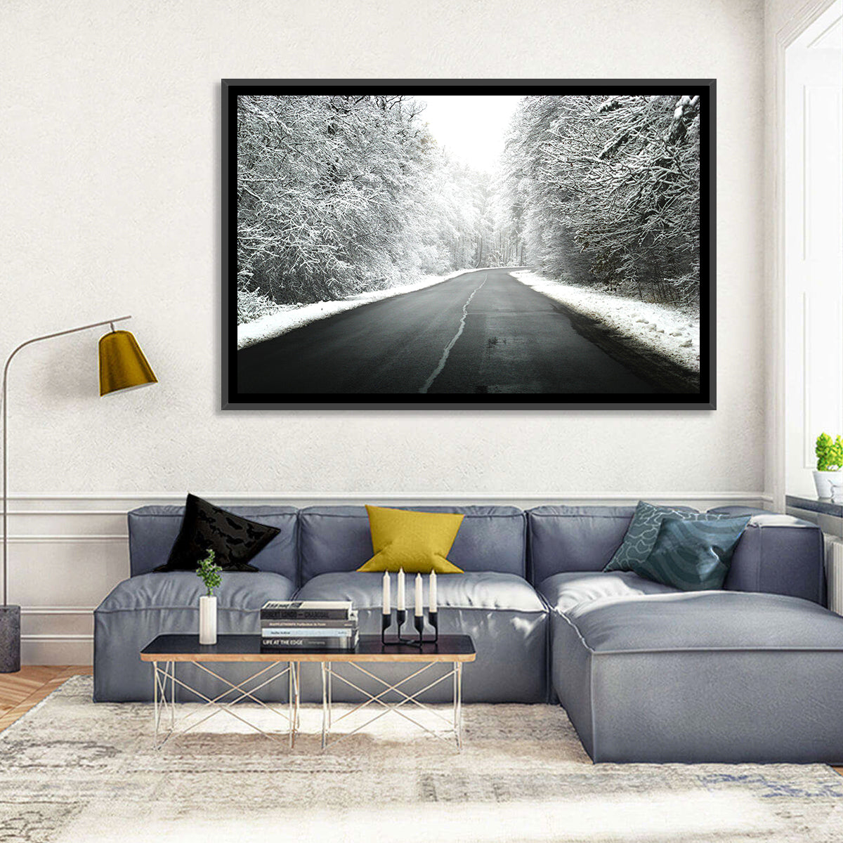 Foggy Winter Road Wall Art
