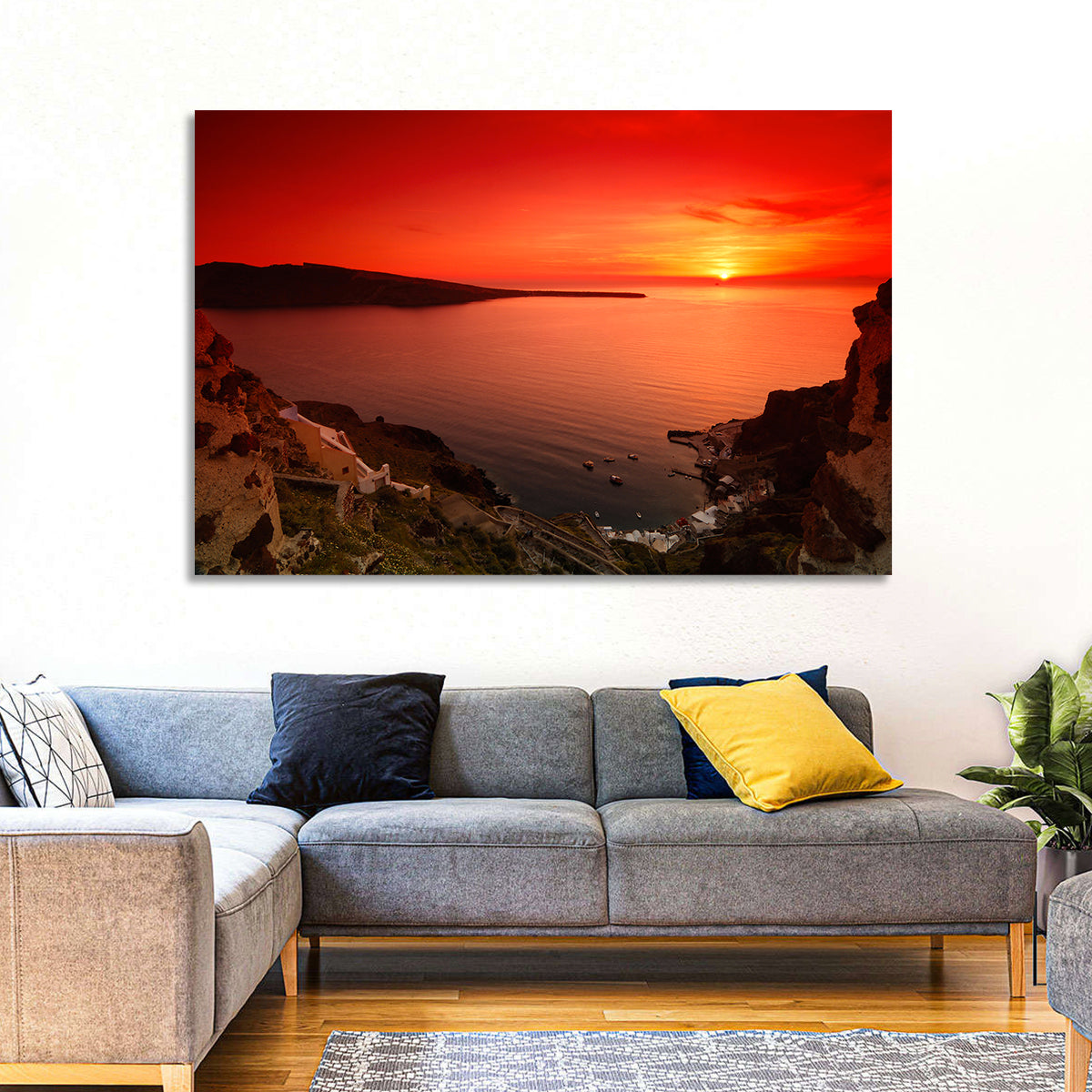 Santorini Sunset Wall Art