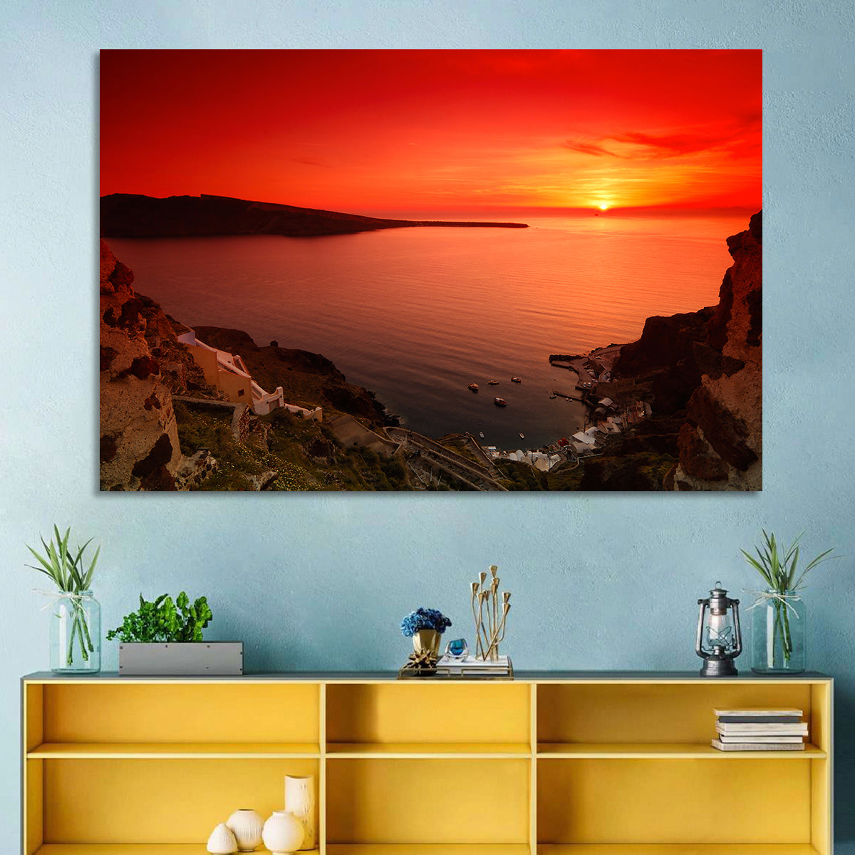 Santorini Sunset Wall Art