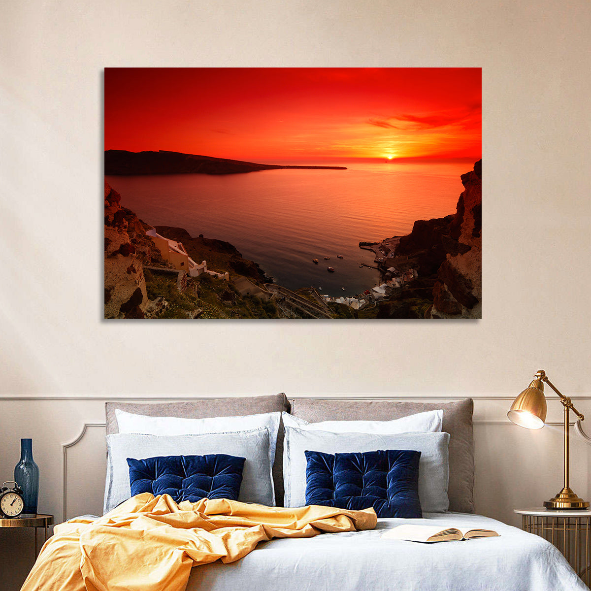Santorini Sunset Wall Art