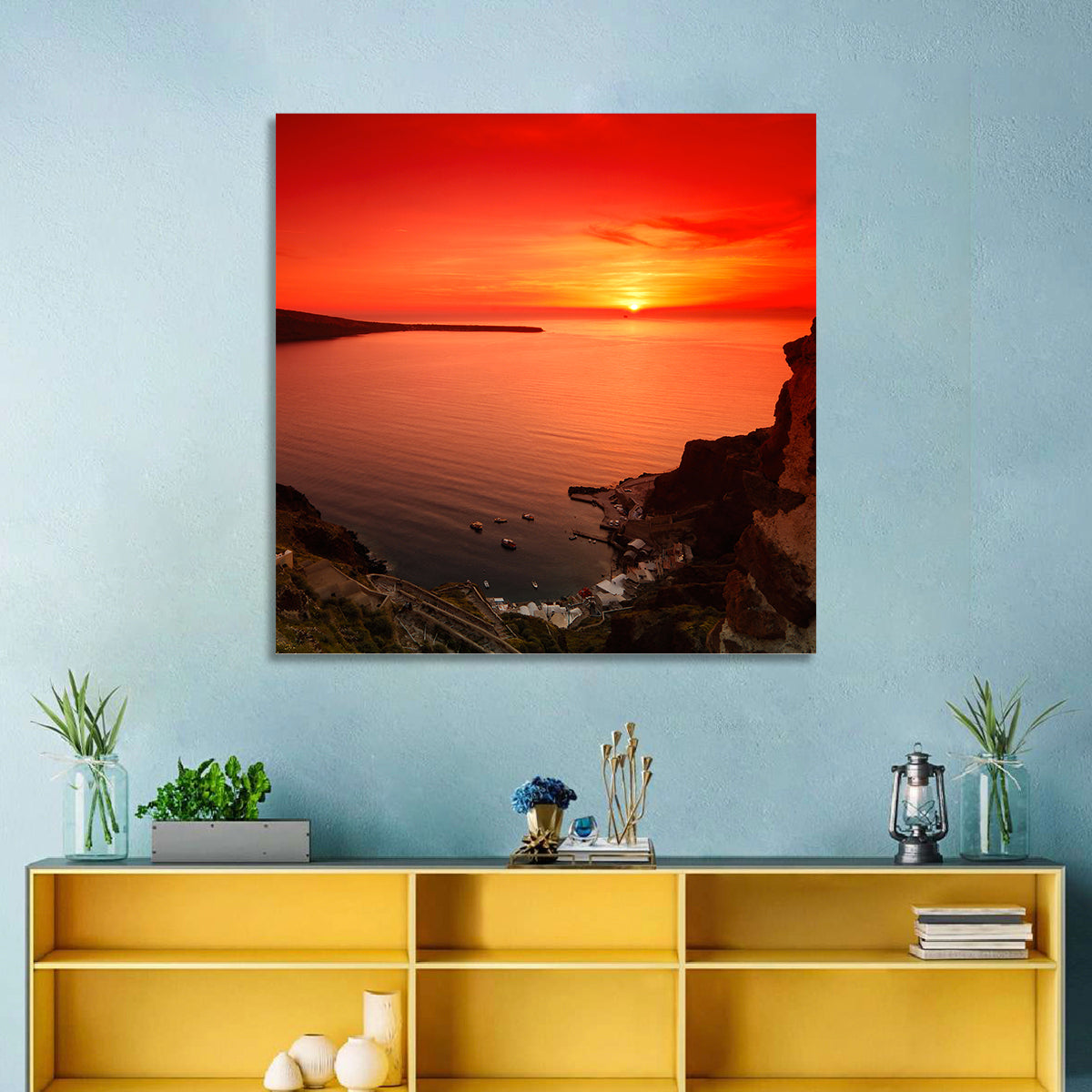 Santorini Sunset Wall Art