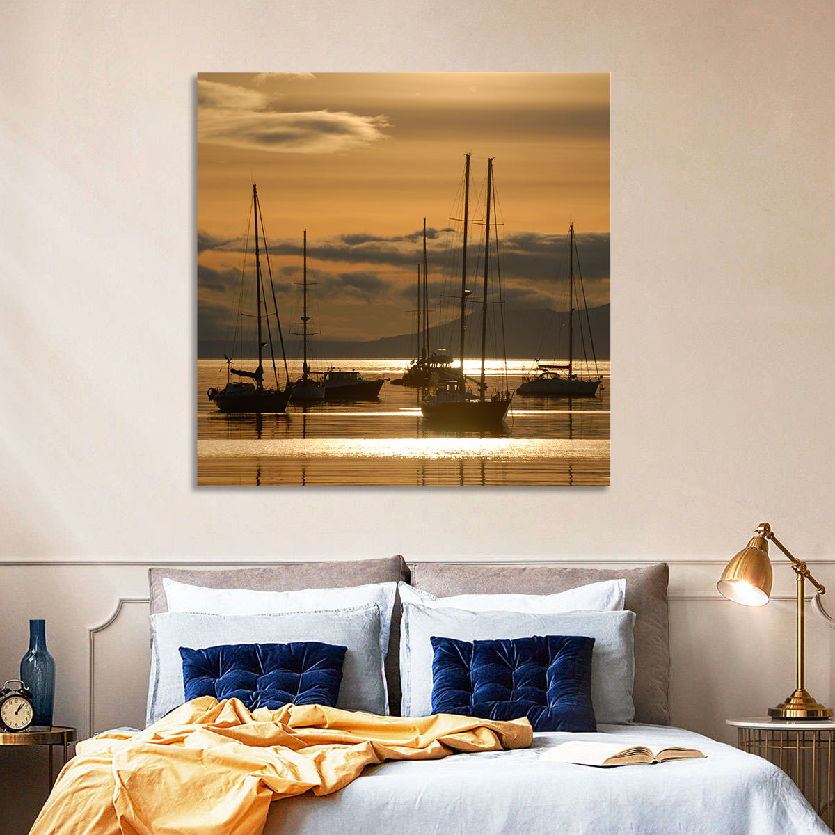 Boats at Sunrise Wall Art