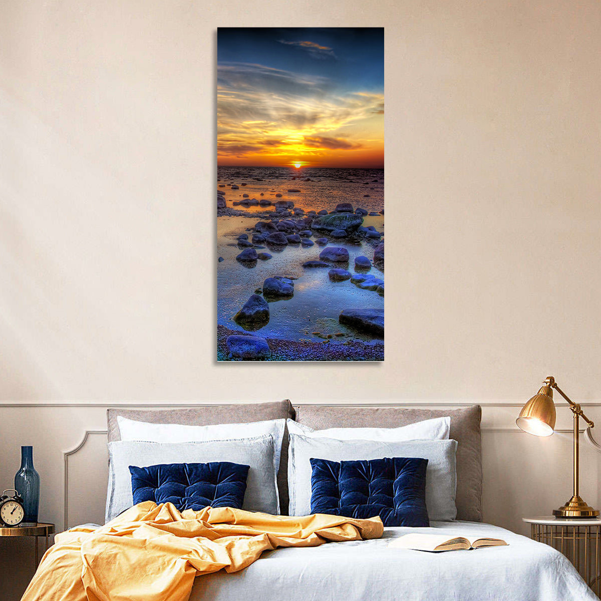 Sea Stones Sunset Wall Art