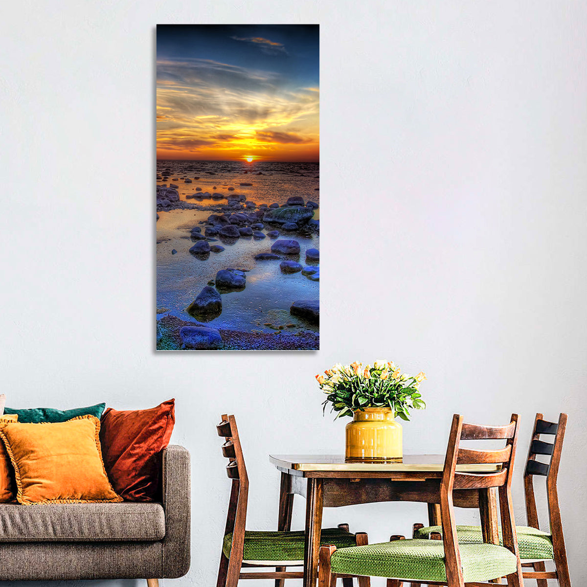 Sea Stones Sunset Wall Art