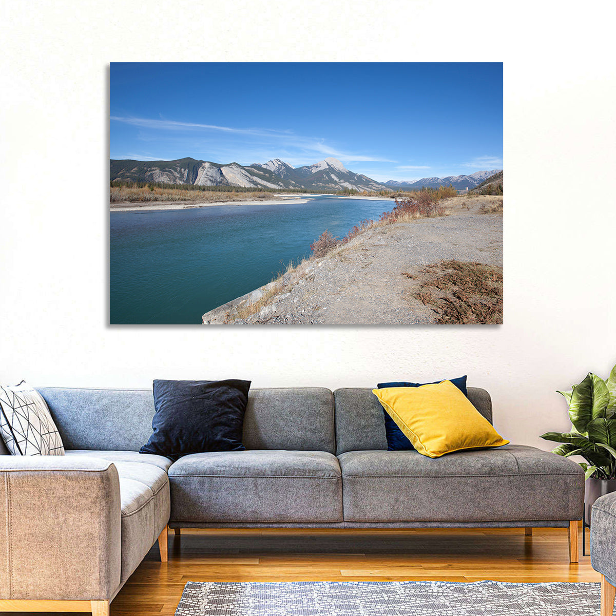 Mount Aeolus from Athabasca River Wall Art