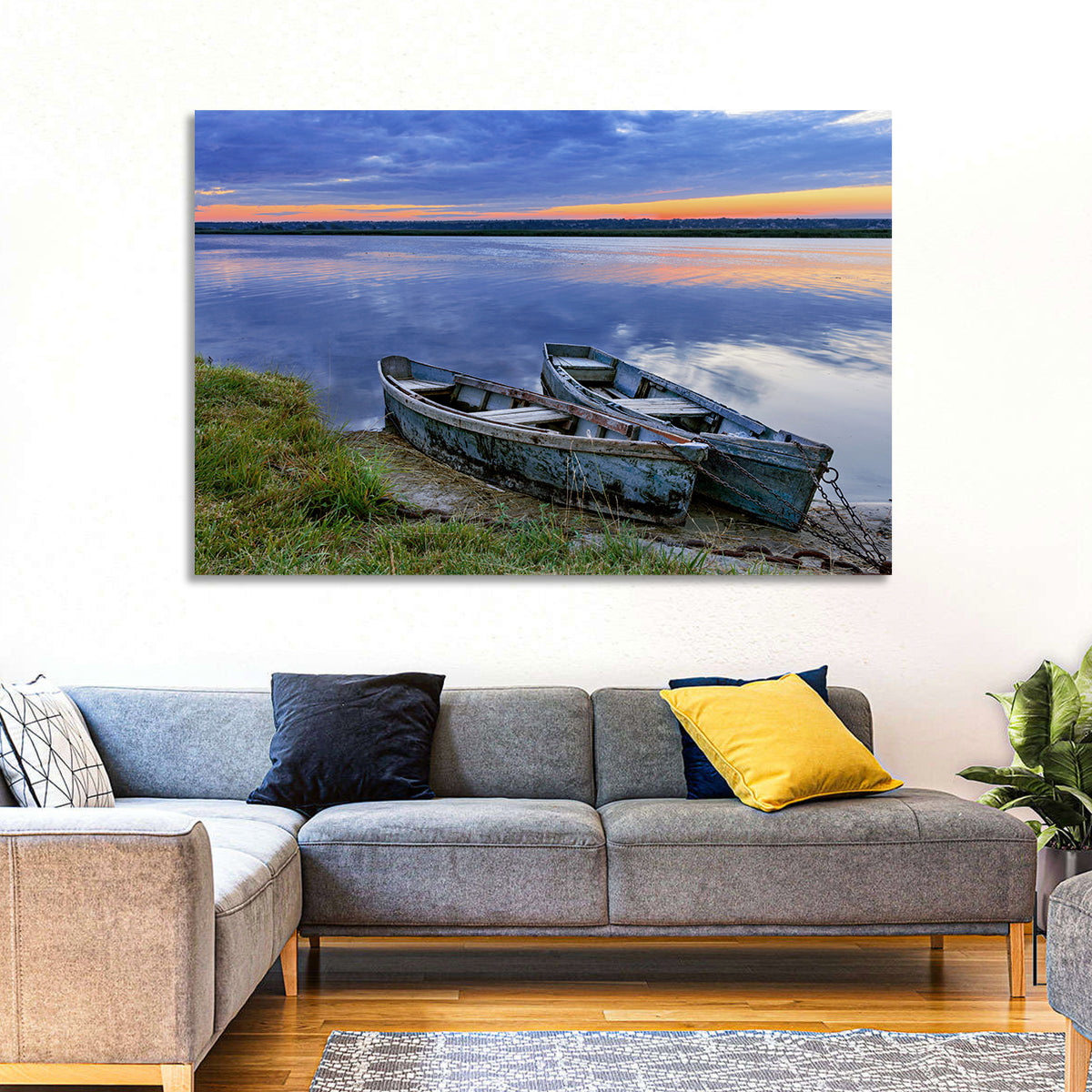 Parked Wooden Boats Wall Art