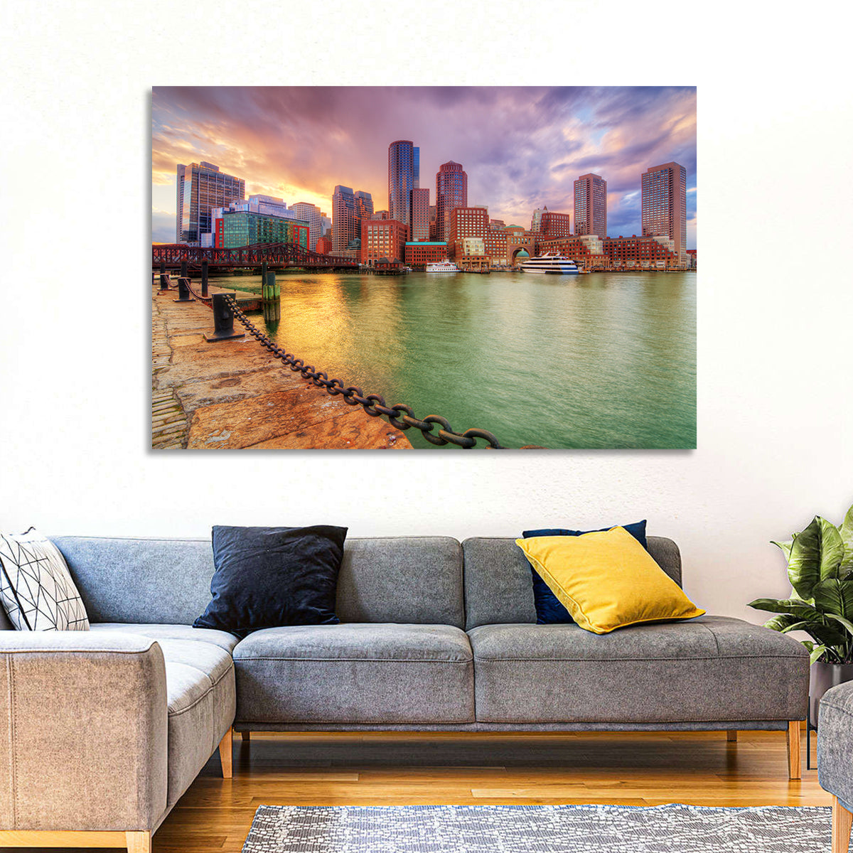 Boston Downtown Skyline Wall Art