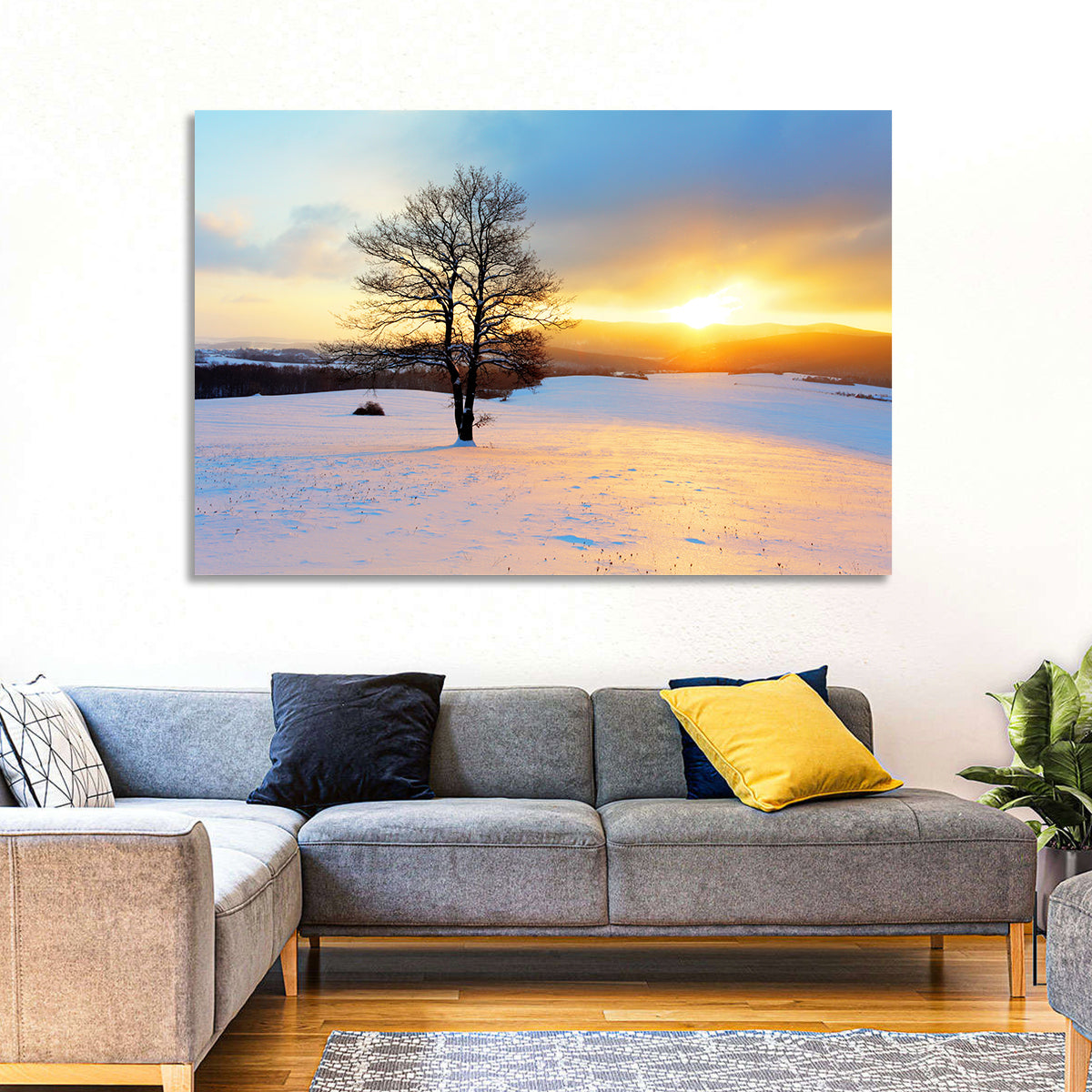 Snowy Winter Sunrise Wall Art